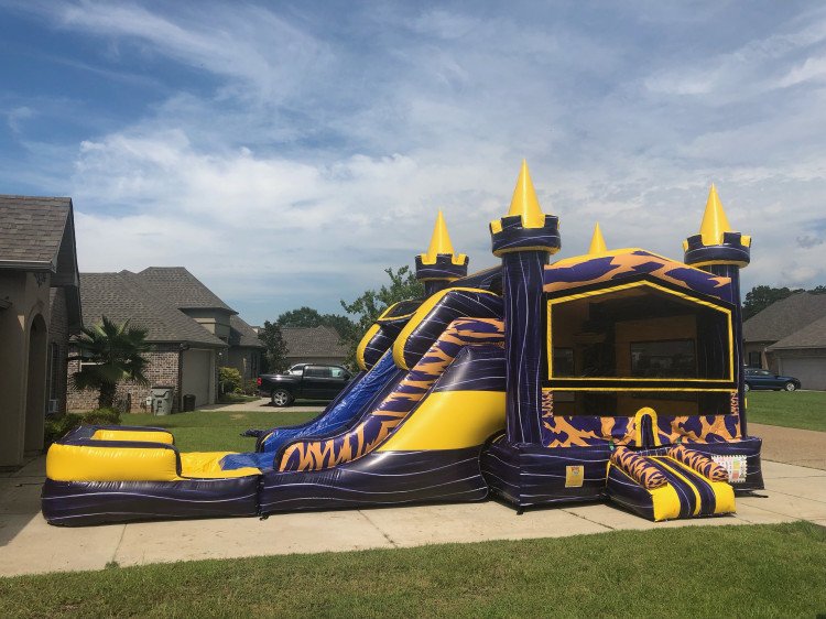 LSU Bounce House Slide Combo (Water Or Dry Slide) The Jump Off