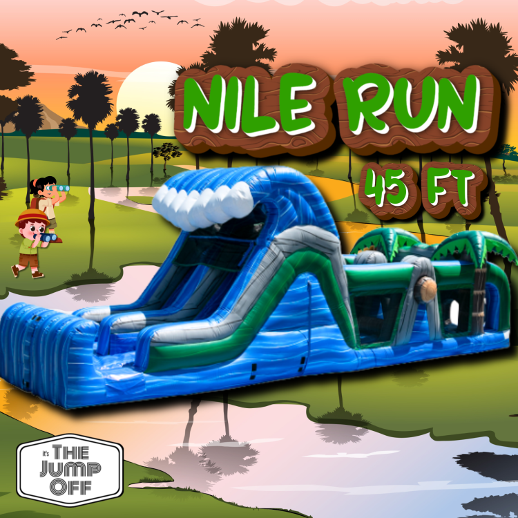 Nile Run Obstacle 45ft Double Lane (Water or Dry Slide)