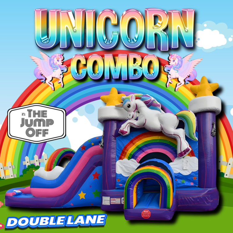 Unicorn Double Lane Combo (Water or Dry Slide)